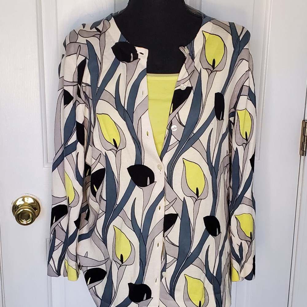 Floral Print Women's Cardigan W/Matching Tank